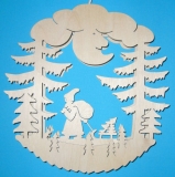 beleuchtetes Fensterbild "Weihnachtsmann"